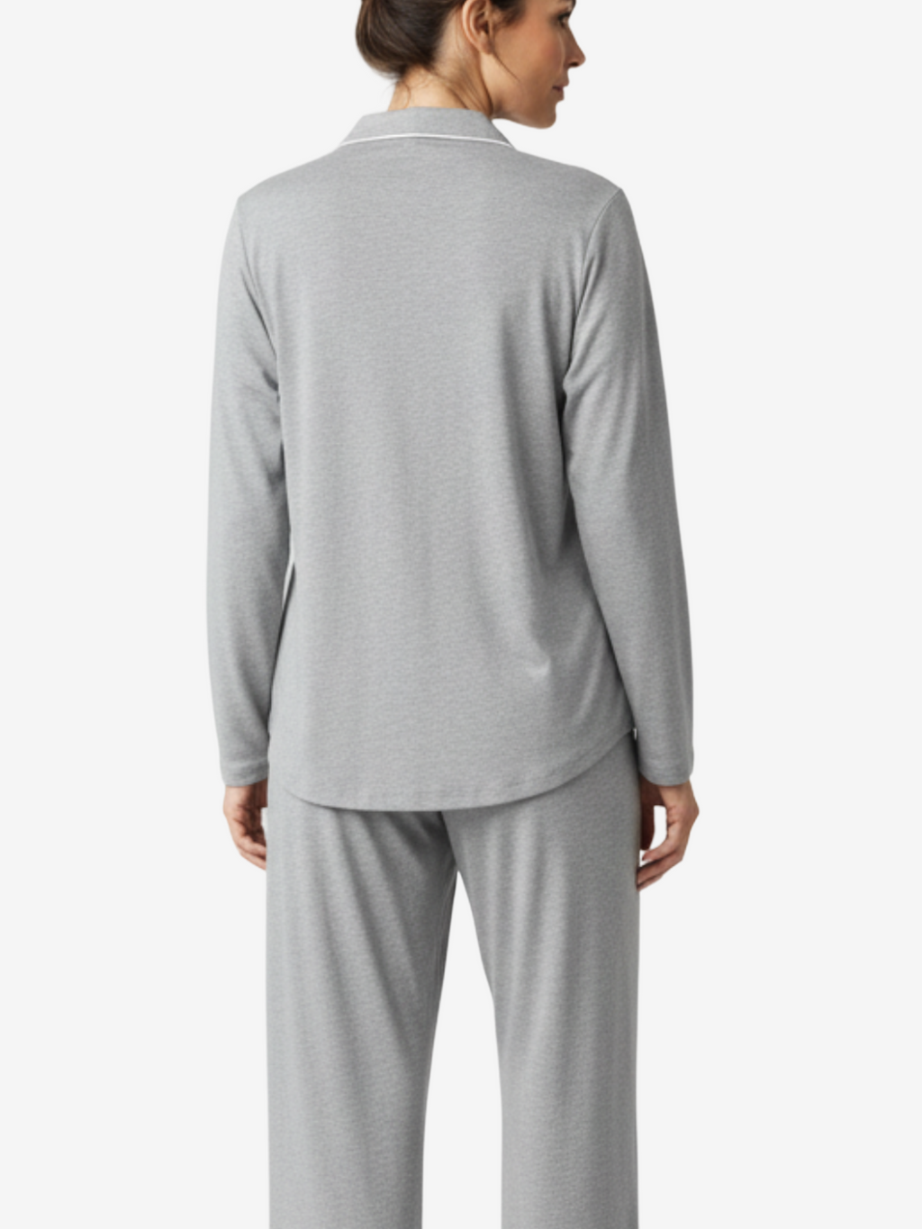 Donna Moisture-Wicking Long Sleeve Pajama Shirt in Light Blue - Image 16