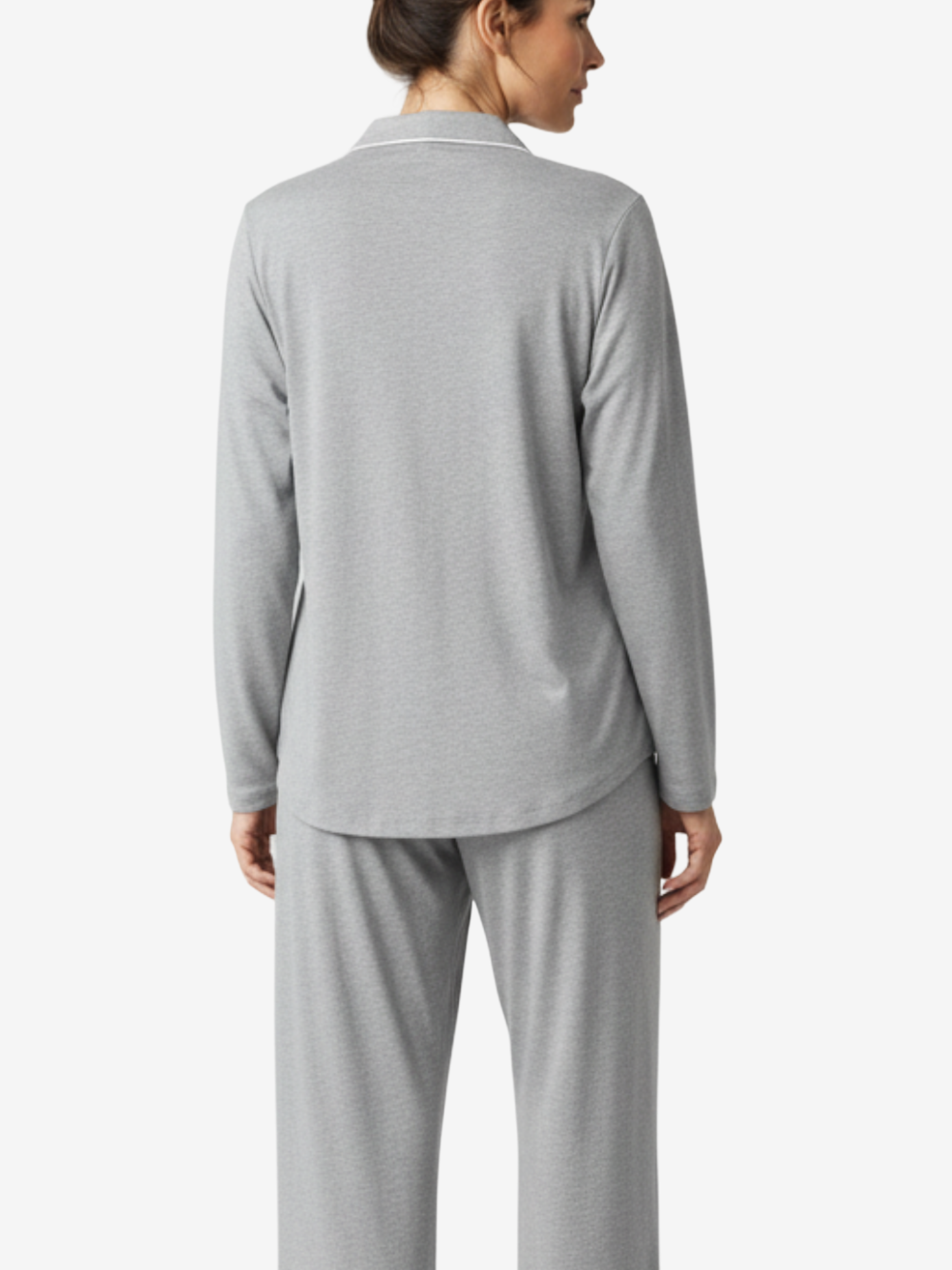Donna Moisture-Wicking Long Sleeve Pajama Shirt in Light Blue - Image 16