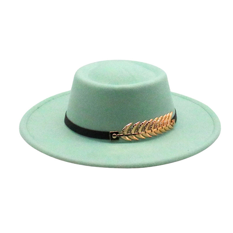 Foldable Short Brim Fedora Hat for Autumn and Winter