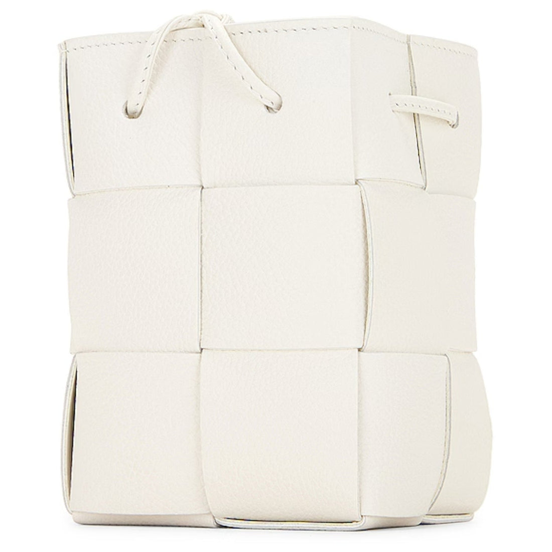 Woven Mini Crossbody Bucket Bag Lightweight Leather Handbag