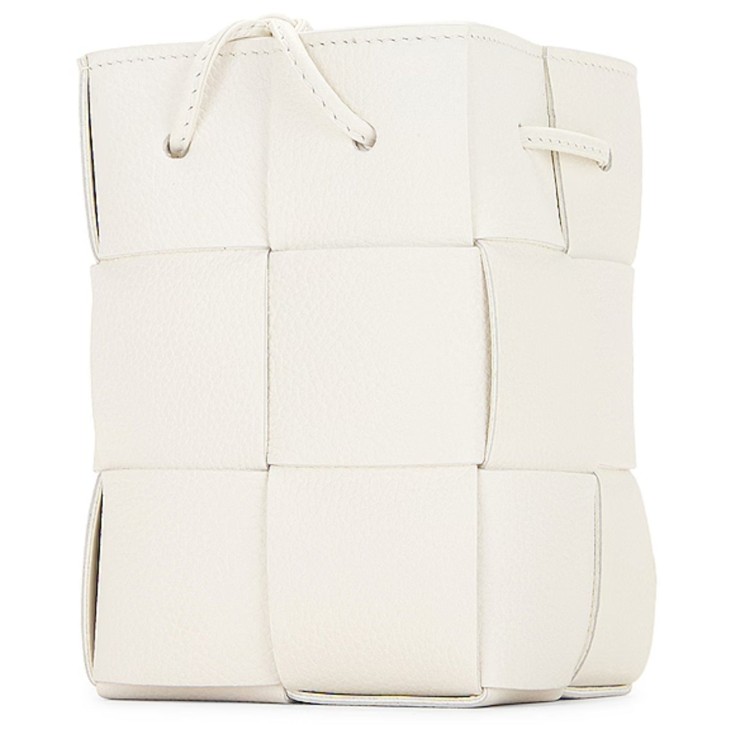 Woven Mini Crossbody Bucket Bag Lightweight Leather Handbag