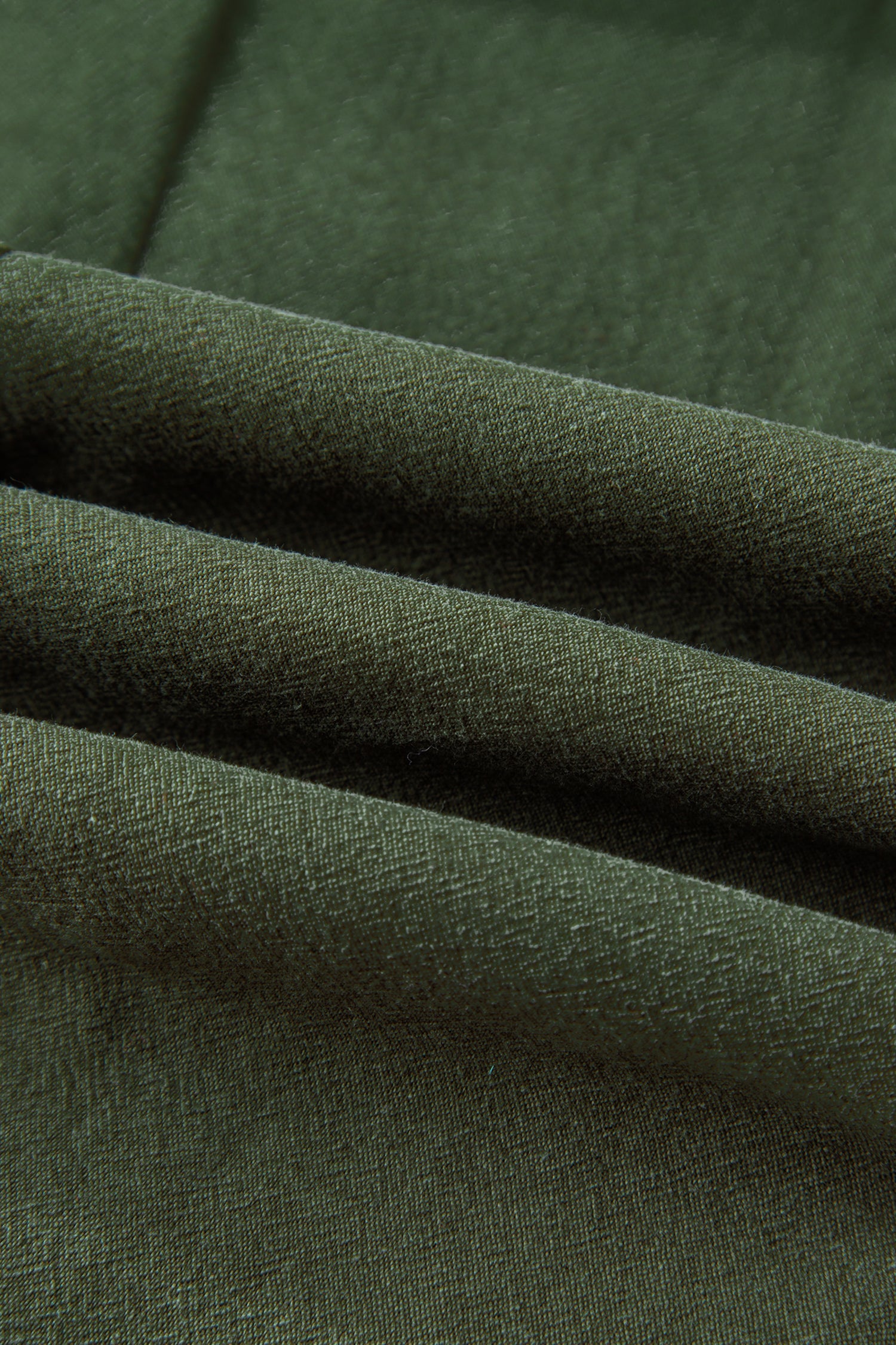 Jungle Green Drawstring Barrel Leg Casual Pants