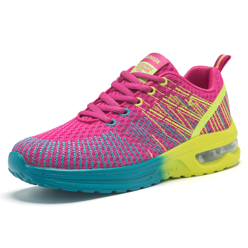 Women's Harajuku Style Pink Multi-Color Air Cushion Sneakers - Image 8