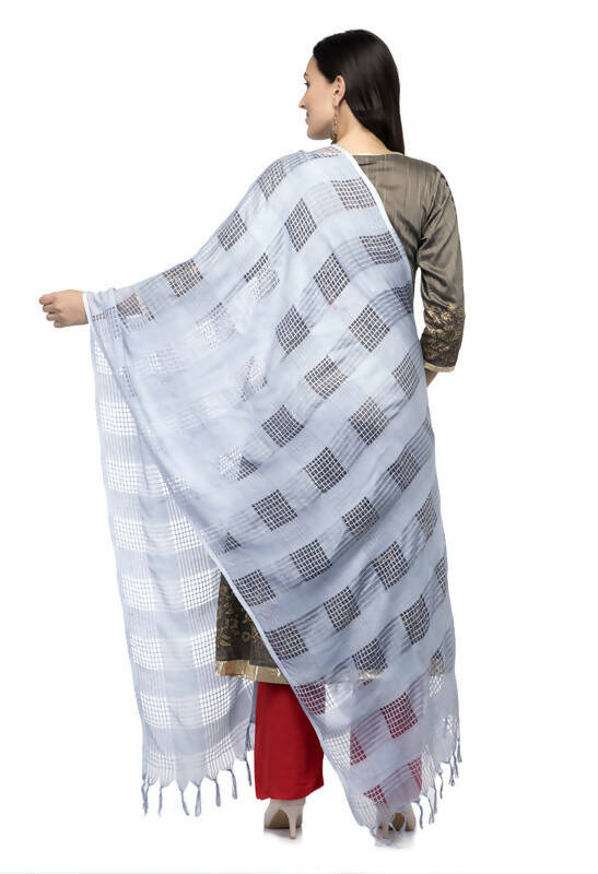 Silver Grey Window Cotton Dupatta