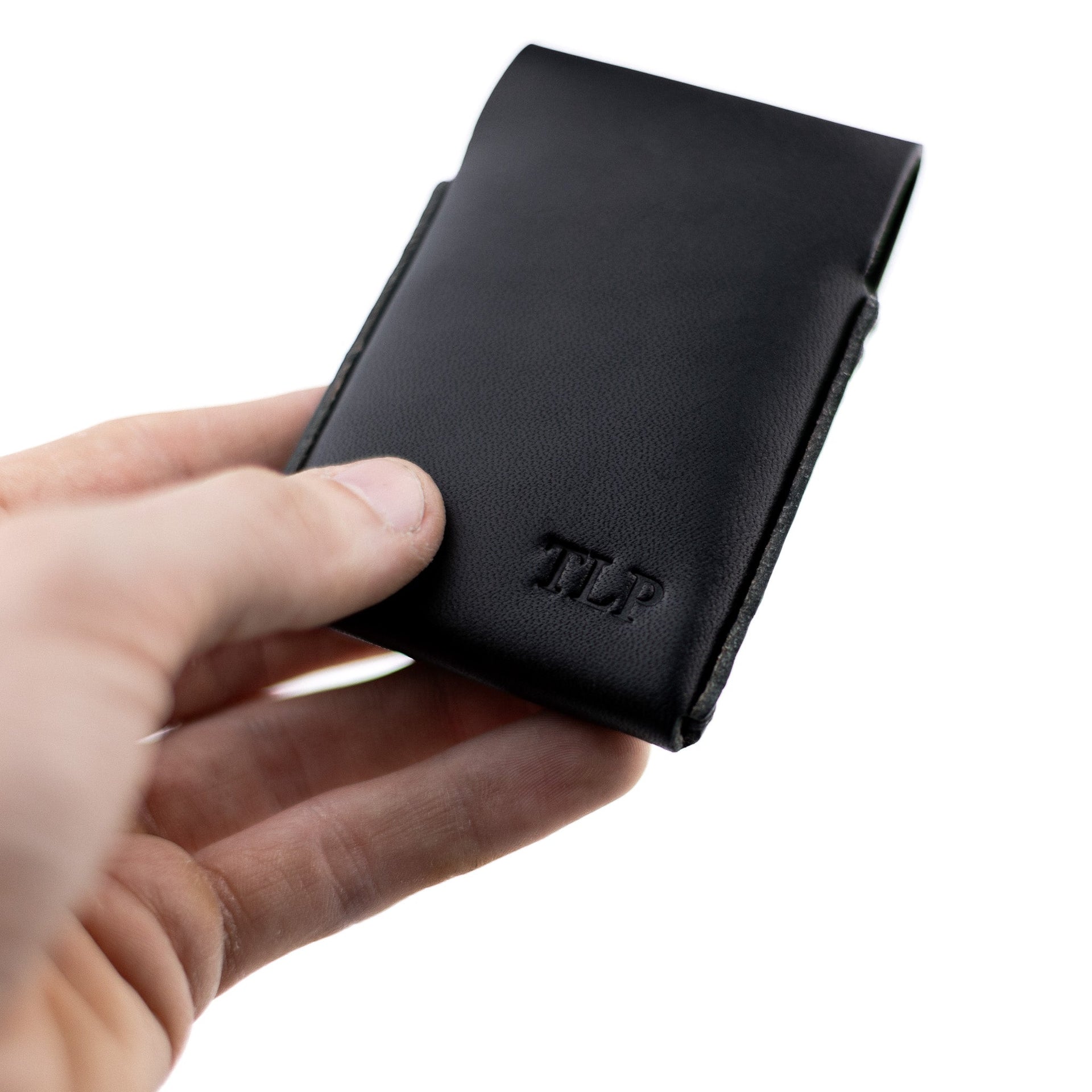 The Snap Finn Minimalist Leather Cardholder Wallet – Black