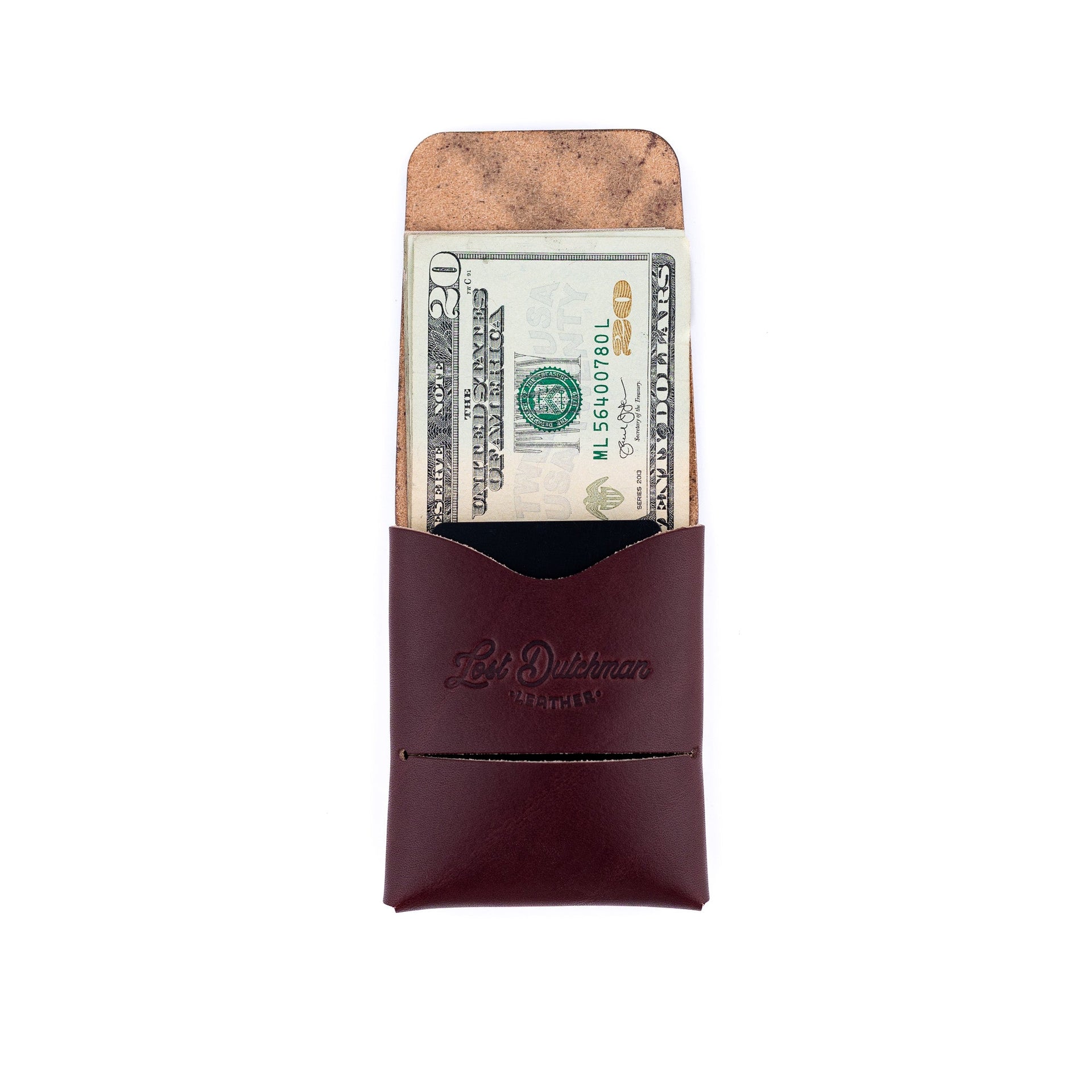 The Franklin Minimalist Full-Grain Leather Wallet in Burgundy