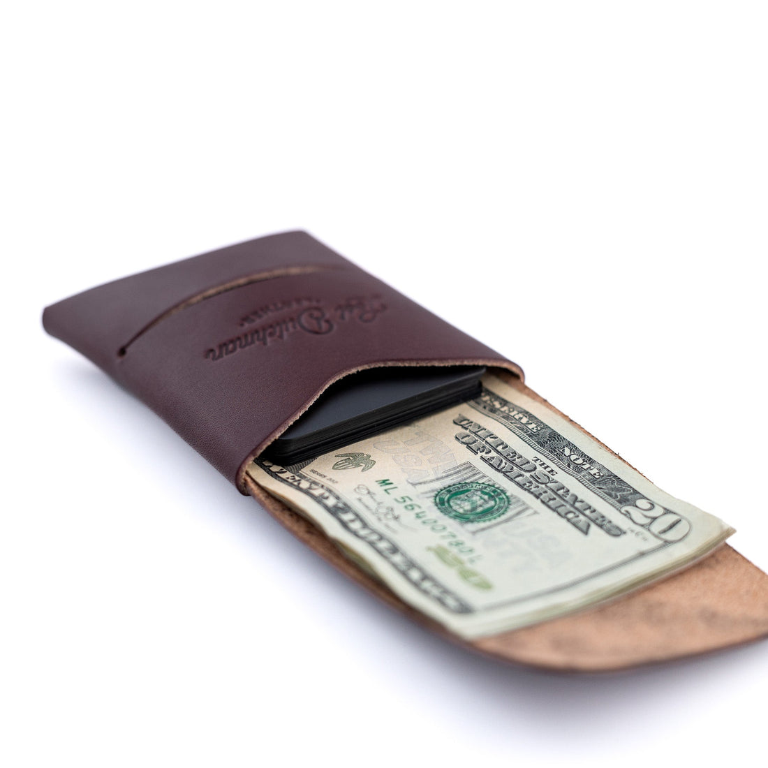 The Franklin Minimalist Full-Grain Leather Wallet in Burgundy