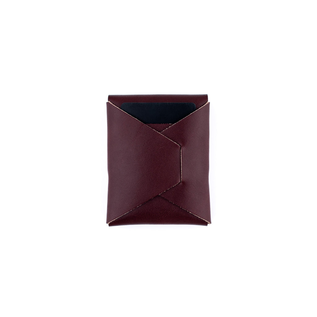 The Franklin Minimalist Full-Grain Leather Wallet in Burgundy