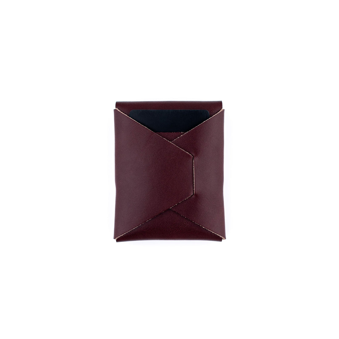 The Franklin Minimalist Full-Grain Leather Wallet in Burgundy