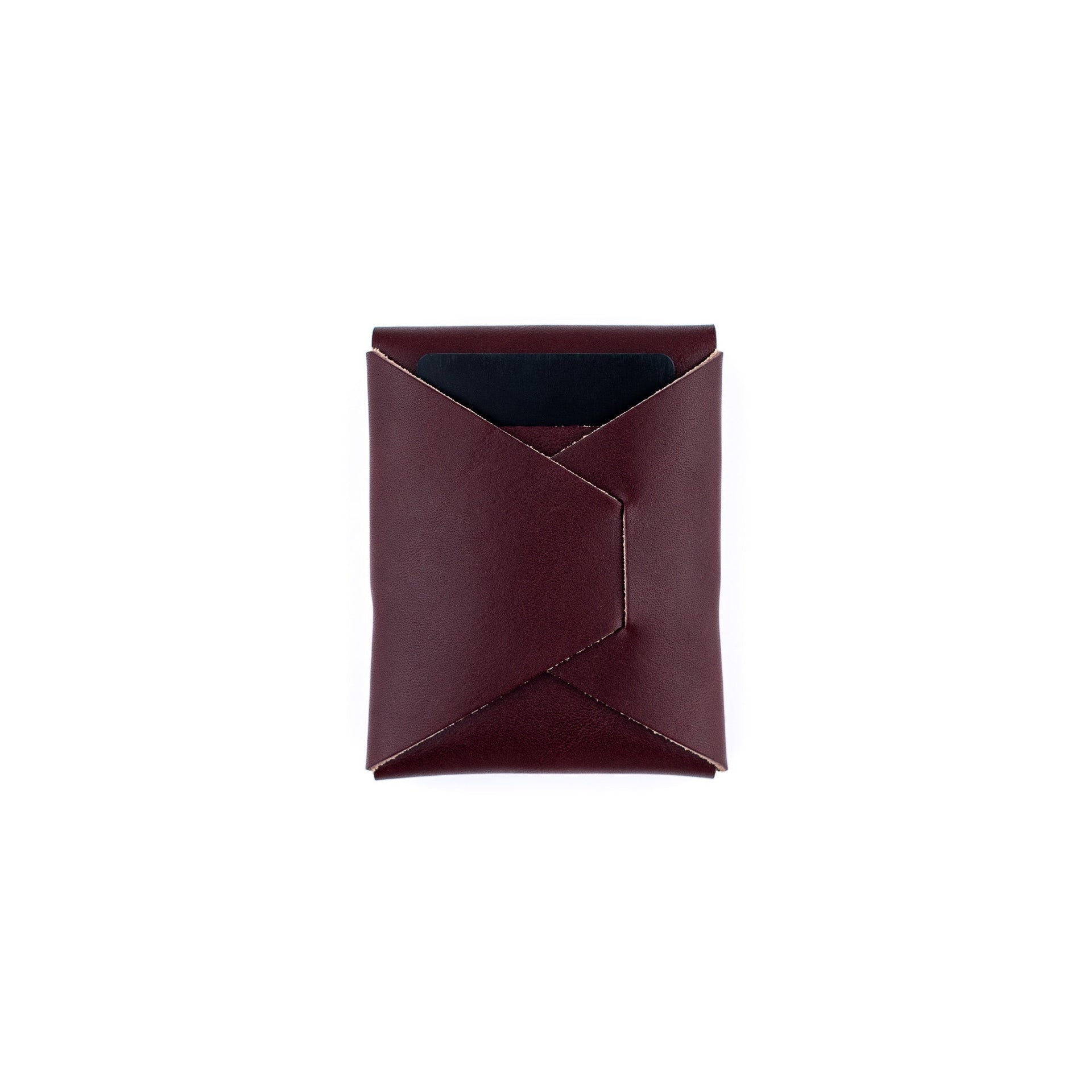 The Franklin Minimalist Full-Grain Leather Wallet in Burgundy