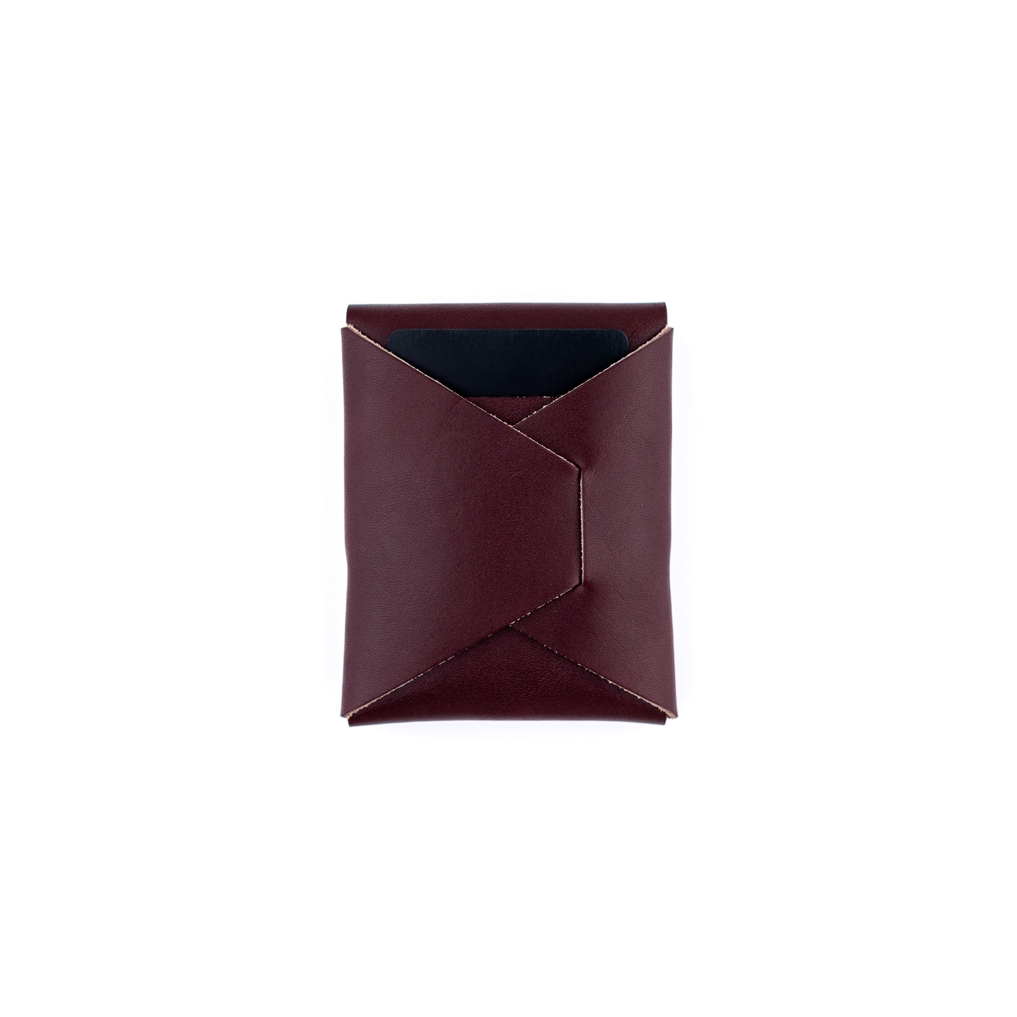 The Franklin Minimalist Full-Grain Leather Wallet in Burgundy