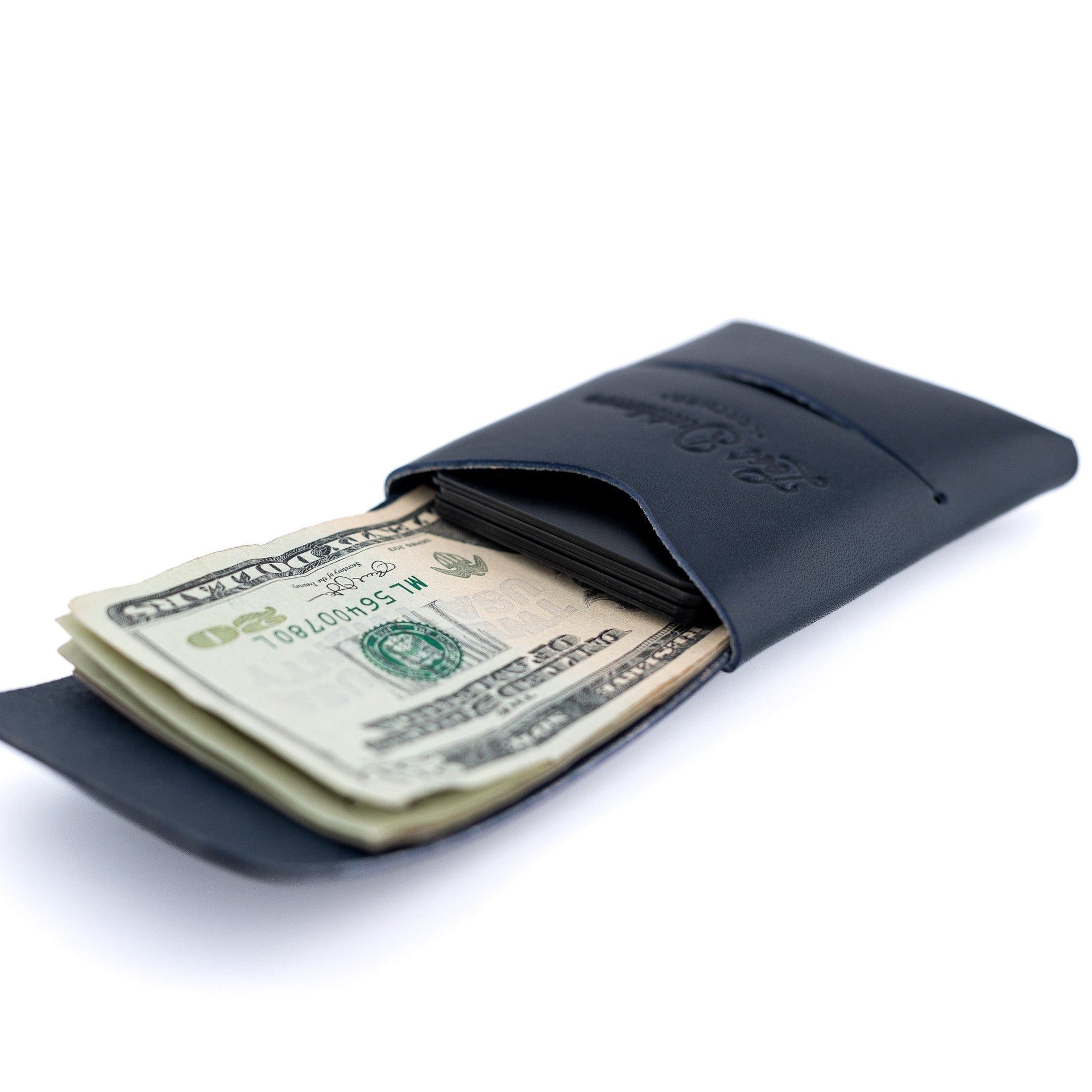 The Franklin Minimalist Full-Grain Leather Wallet in Navy