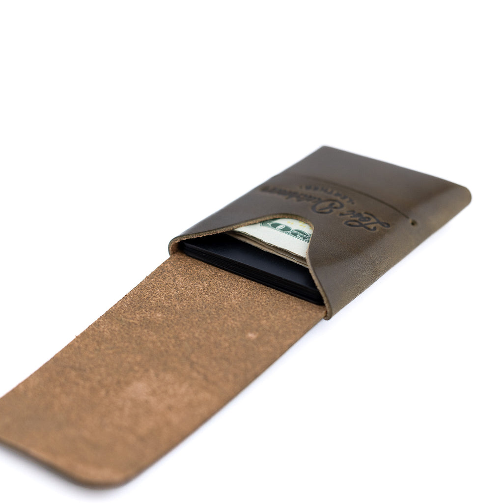 The Mini Franklin Minimalist Leather Wallet - Olive