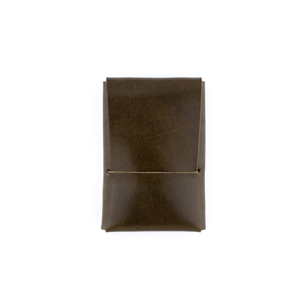The Mini Franklin minimalist olive green leather wallet