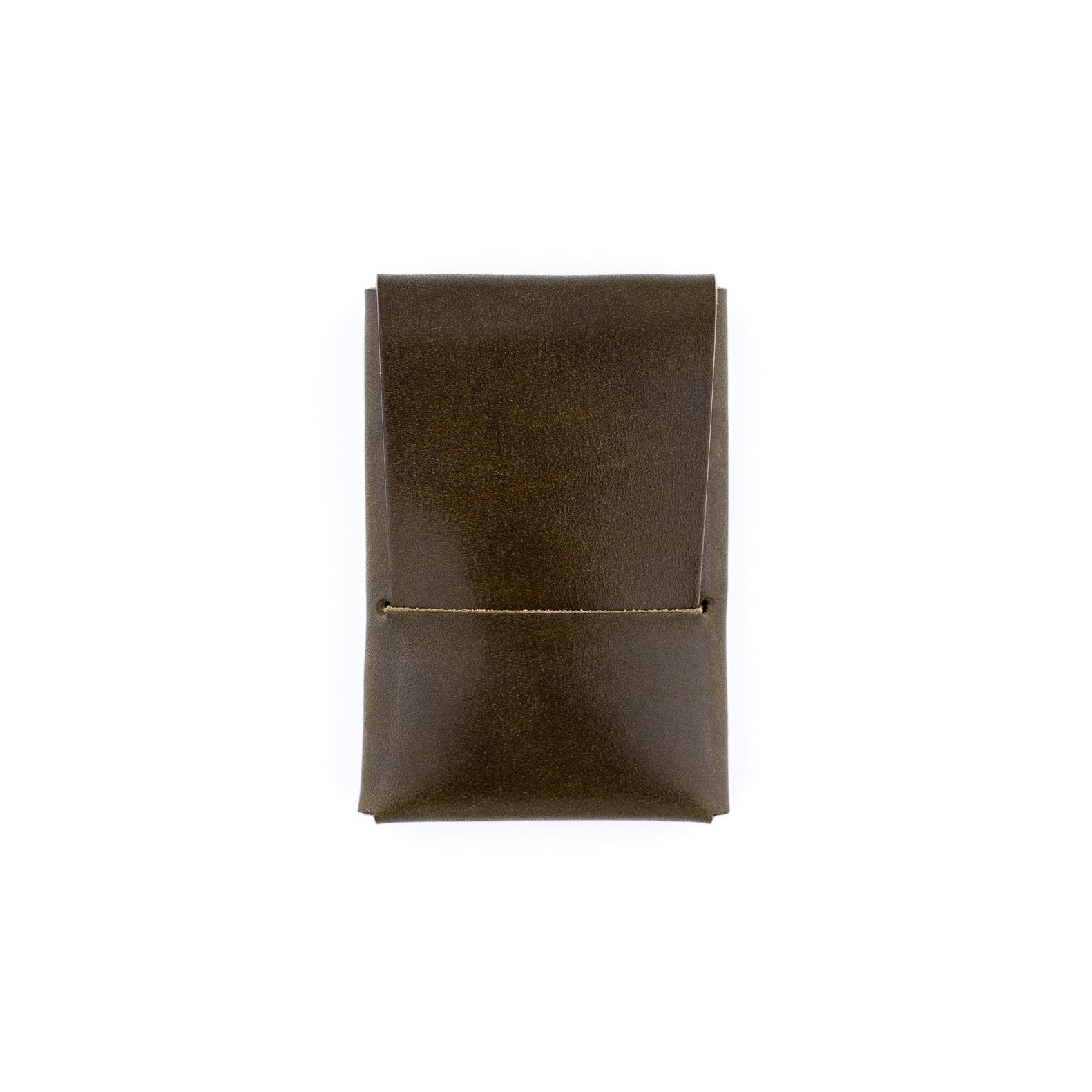 The Mini Franklin minimalist olive green leather wallet