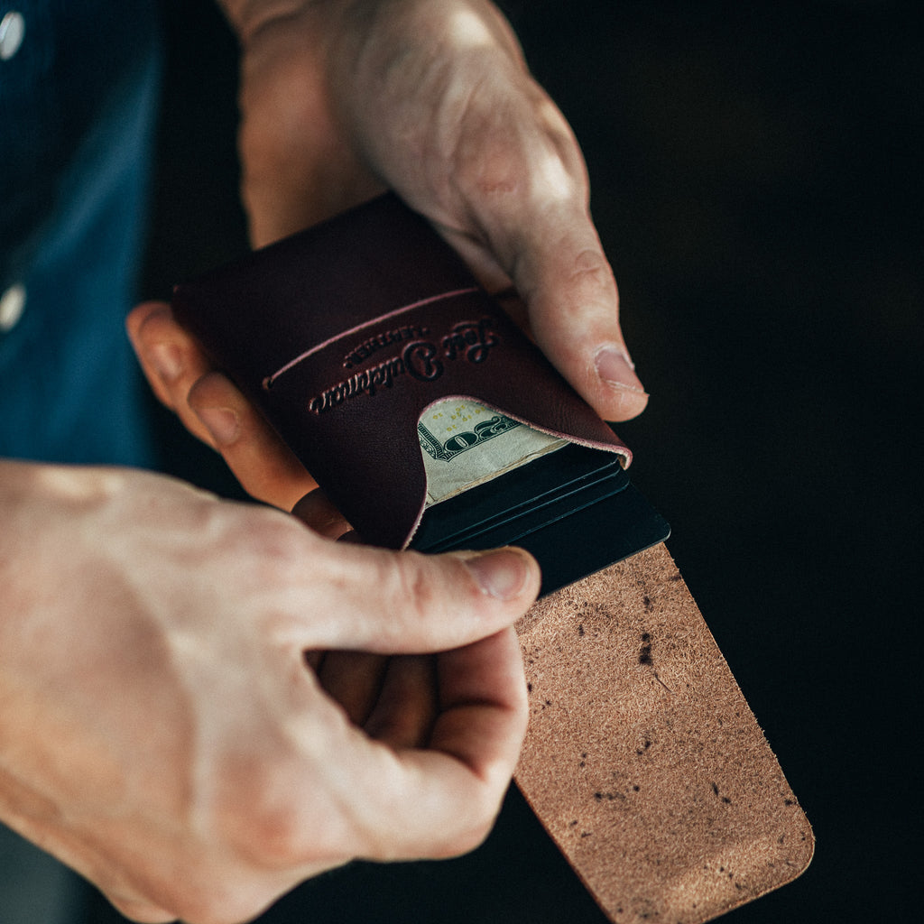 The Mini Franklin Minimalist Leather Wallet - Burgundy