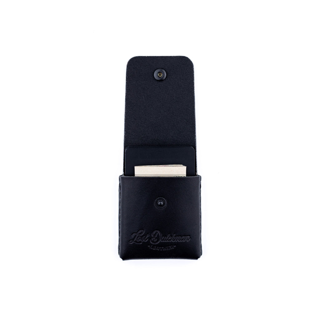 The Snap Finn Minimalist Leather Cardholder Wallet – Black