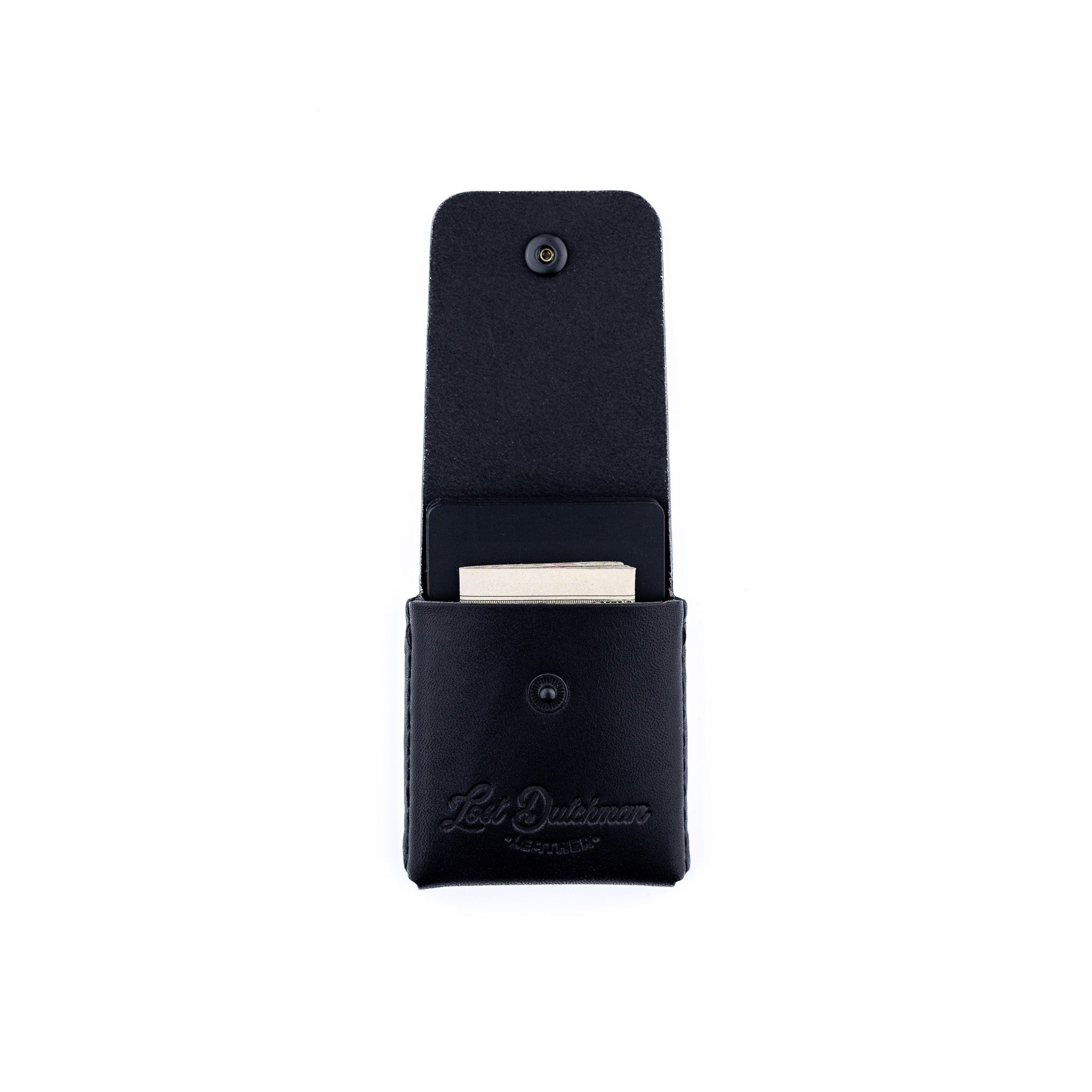 The Snap Finn Minimalist Leather Cardholder Wallet – Black