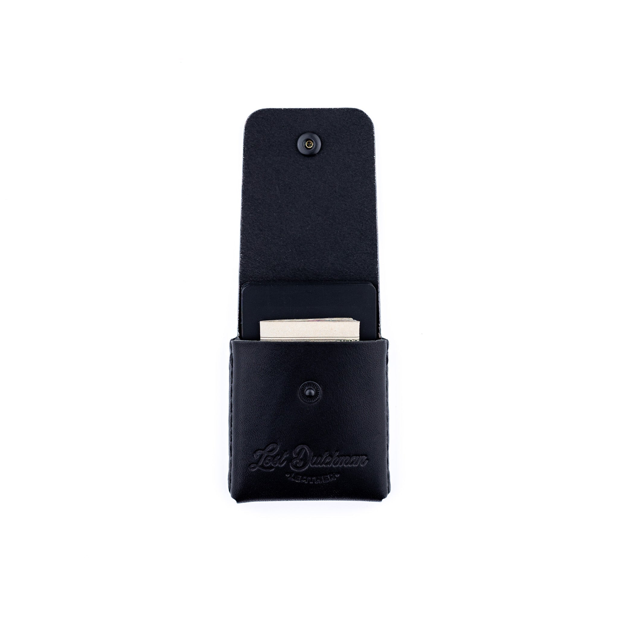 The Snap Finn Minimalist Leather Cardholder Wallet – Black