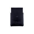 Black leather Snap Finn cardholder wallet shown from a top-down perspective.