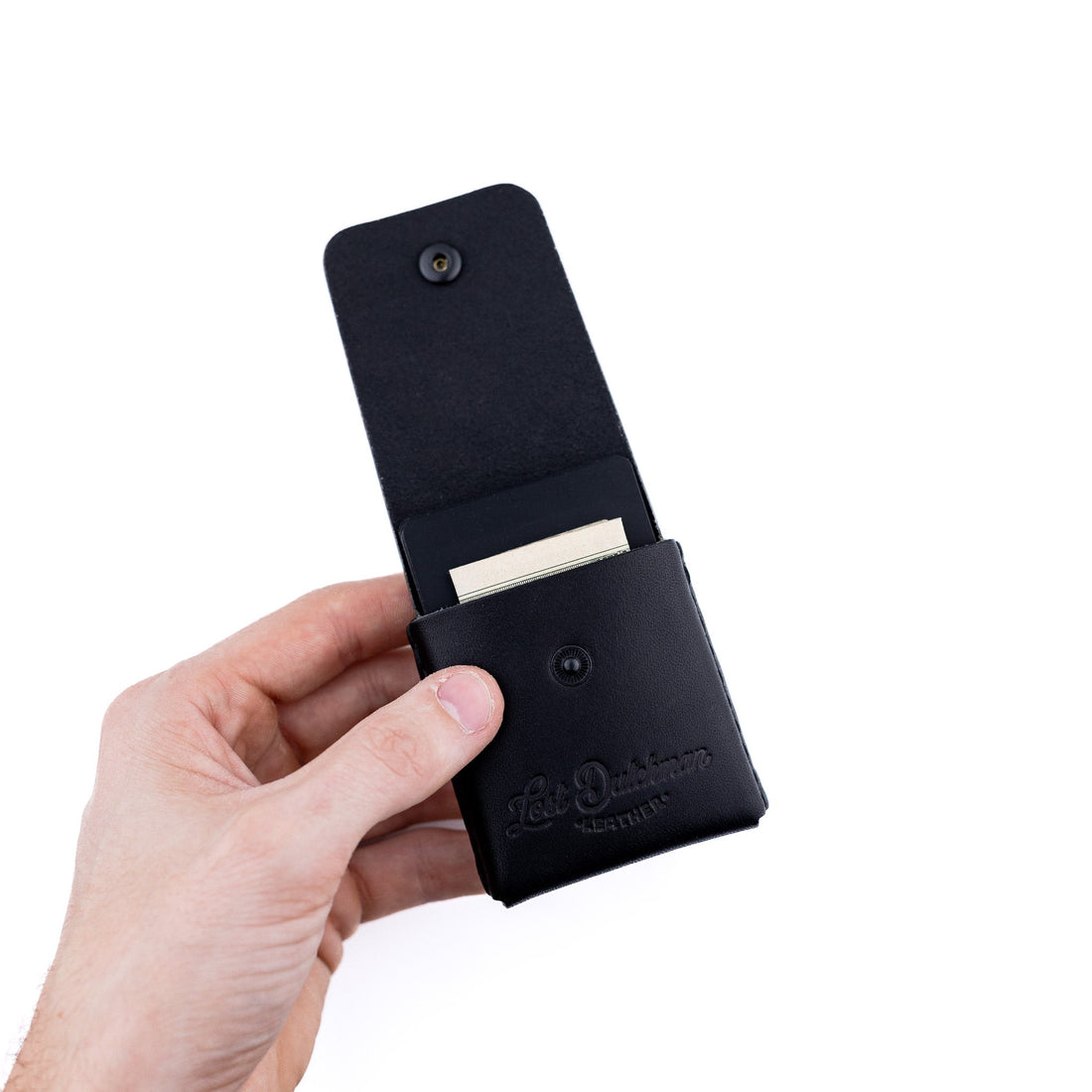 The Snap Finn Minimalist Leather Cardholder Wallet – Black