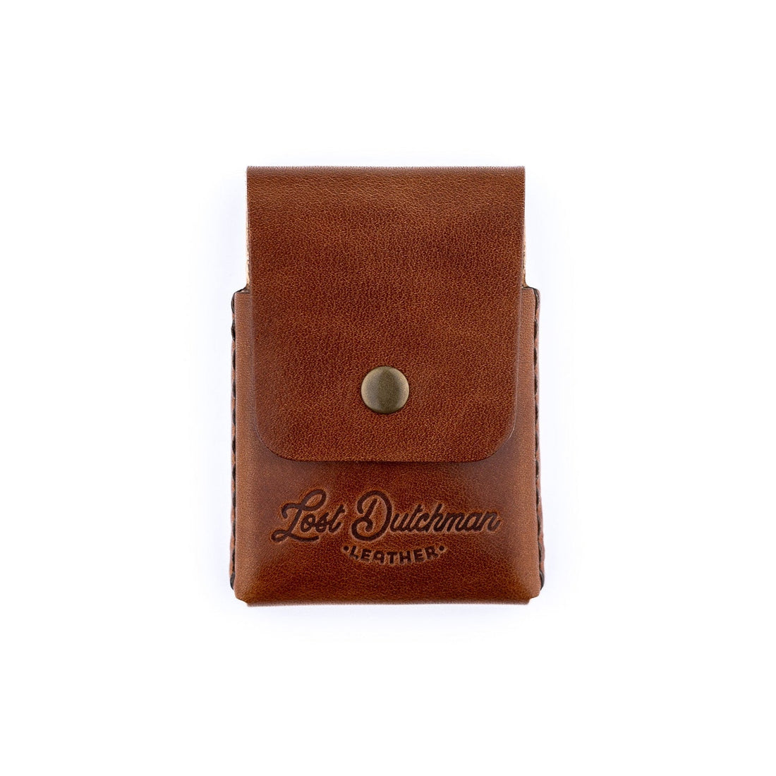 The Snap Finn brown full-grain leather minimalist cardholder wallet