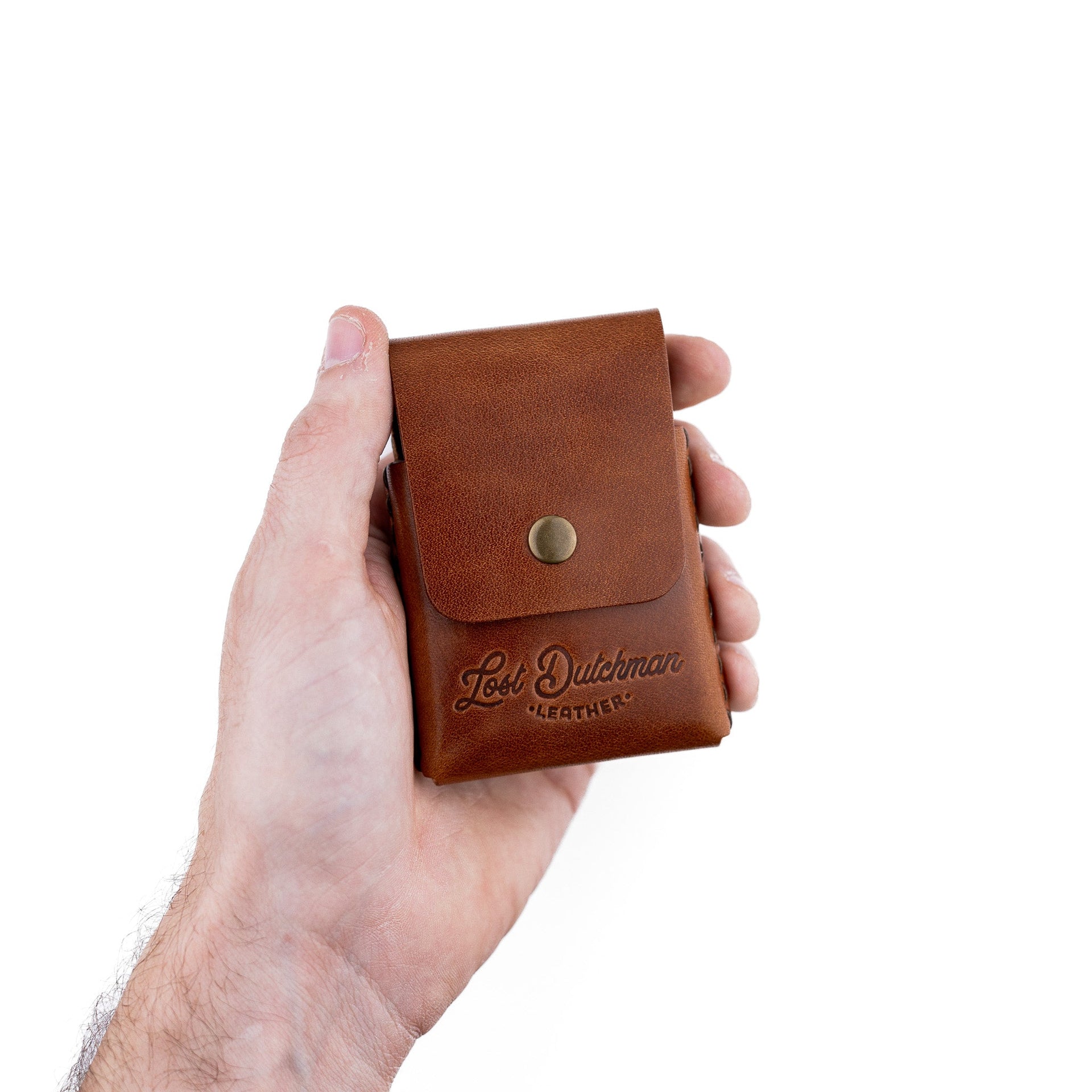 The Snap Finn Minimalist Leather Cardholder Wallet - Brown