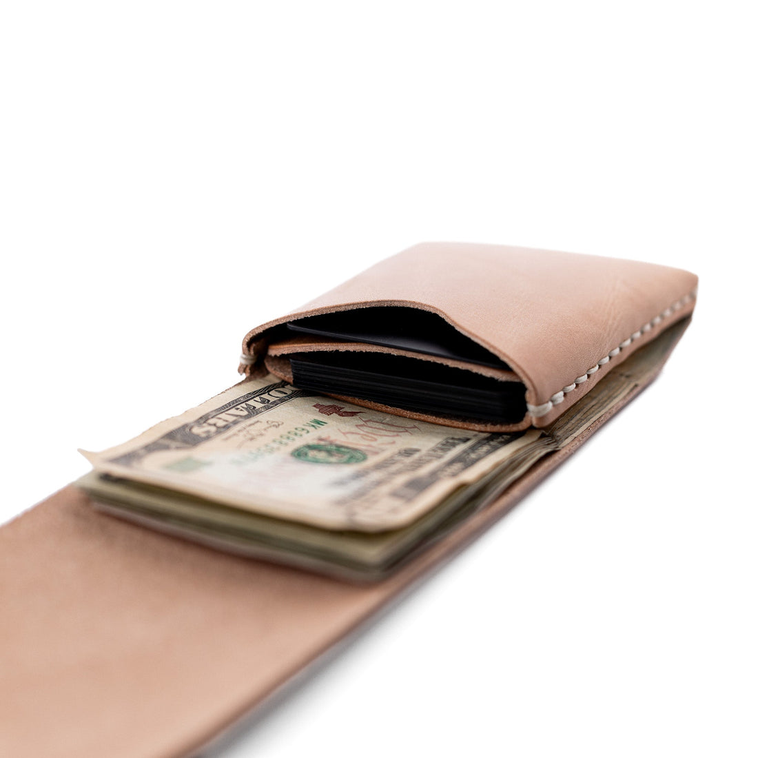 The Cash Finn Minimalist Leather Cash & Card Wallet in Russet