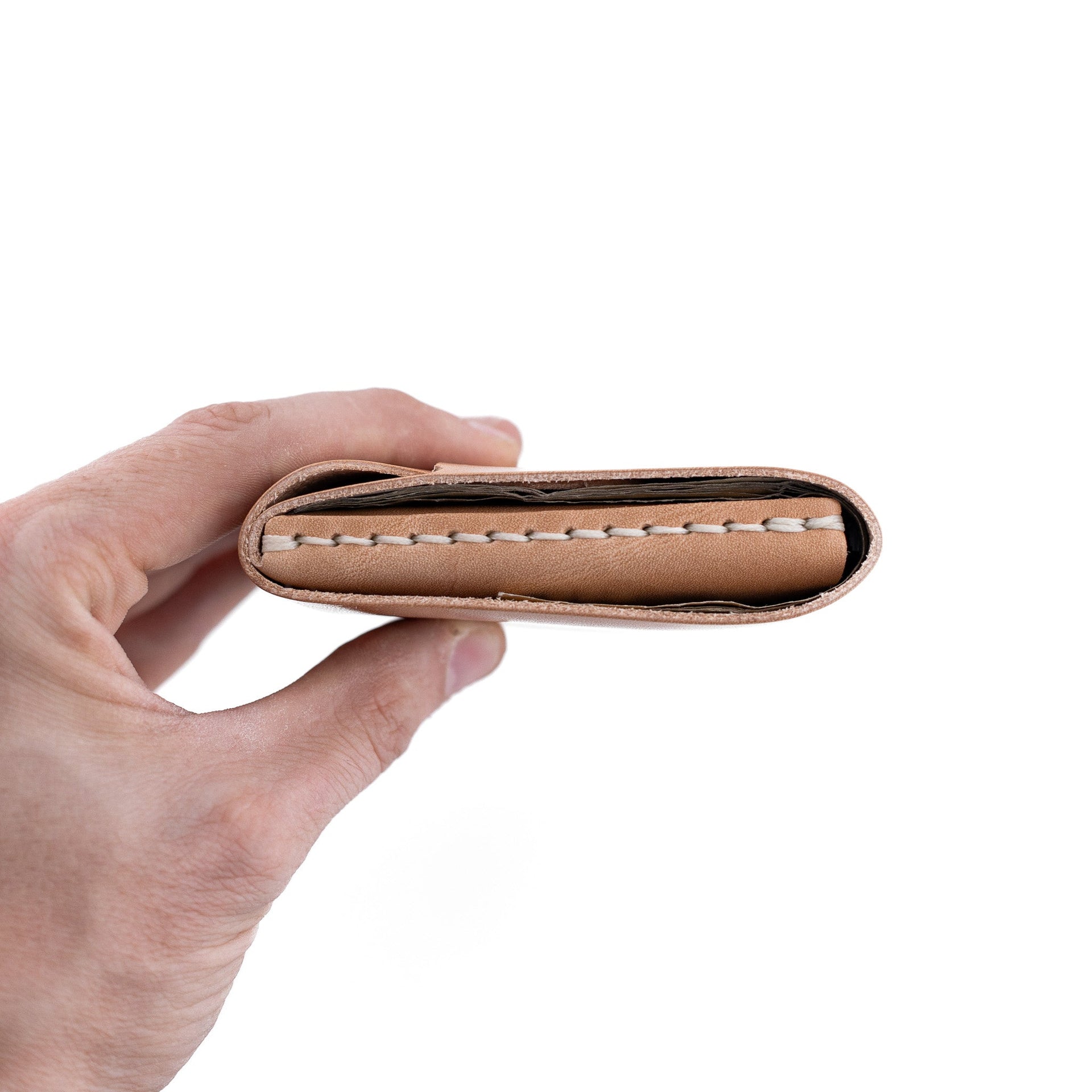 The Cash Finn Minimalist Leather Cash & Card Wallet in Russet