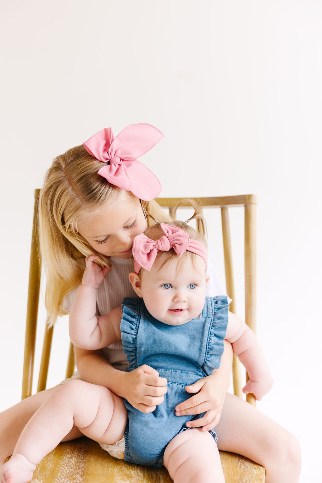 White Solid Baby Bow Turban Soft Stretchy Knit Headband - Image 5