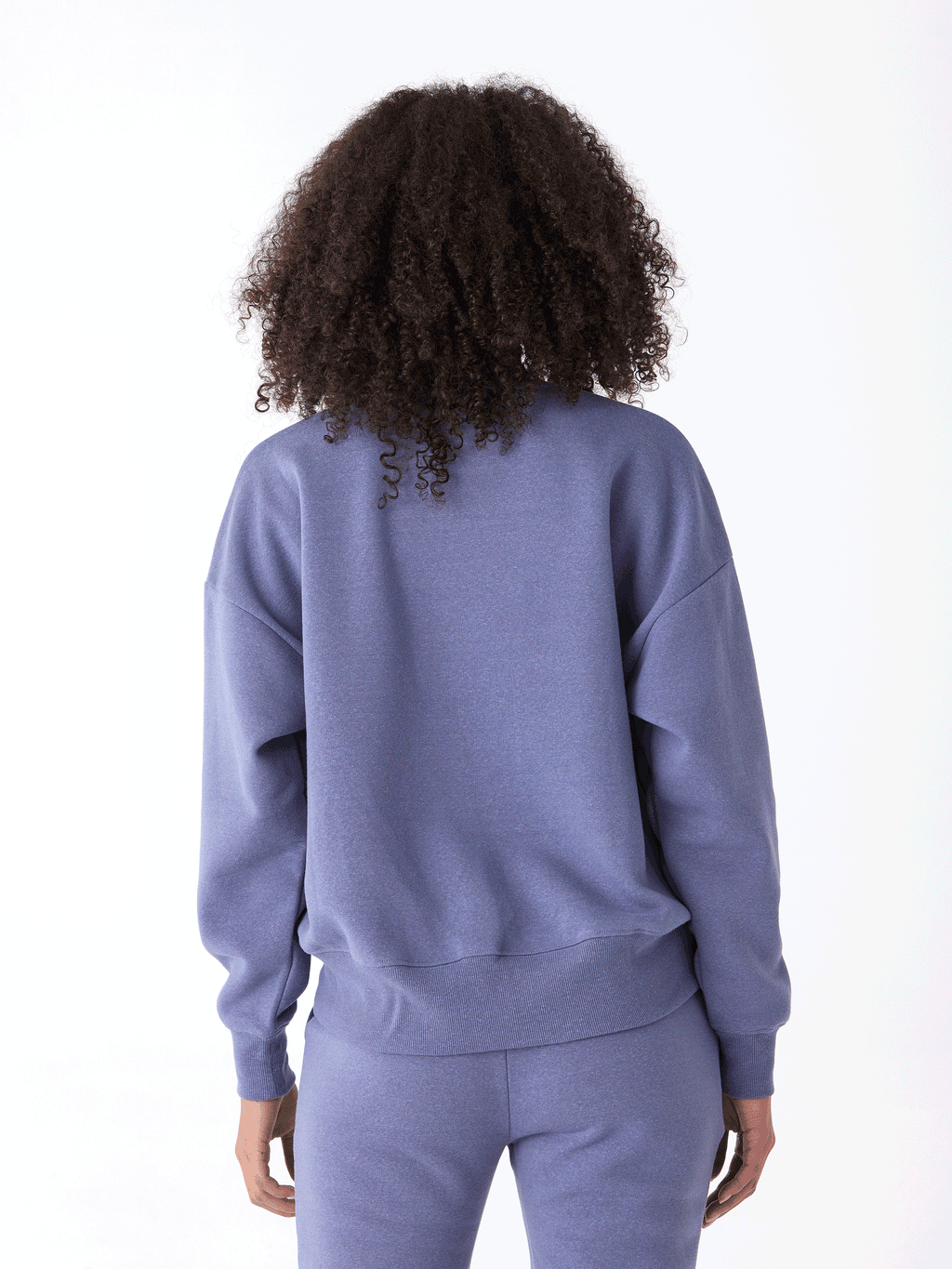 Naia Women's Cropped Triblend Fleece Pullover in Blue