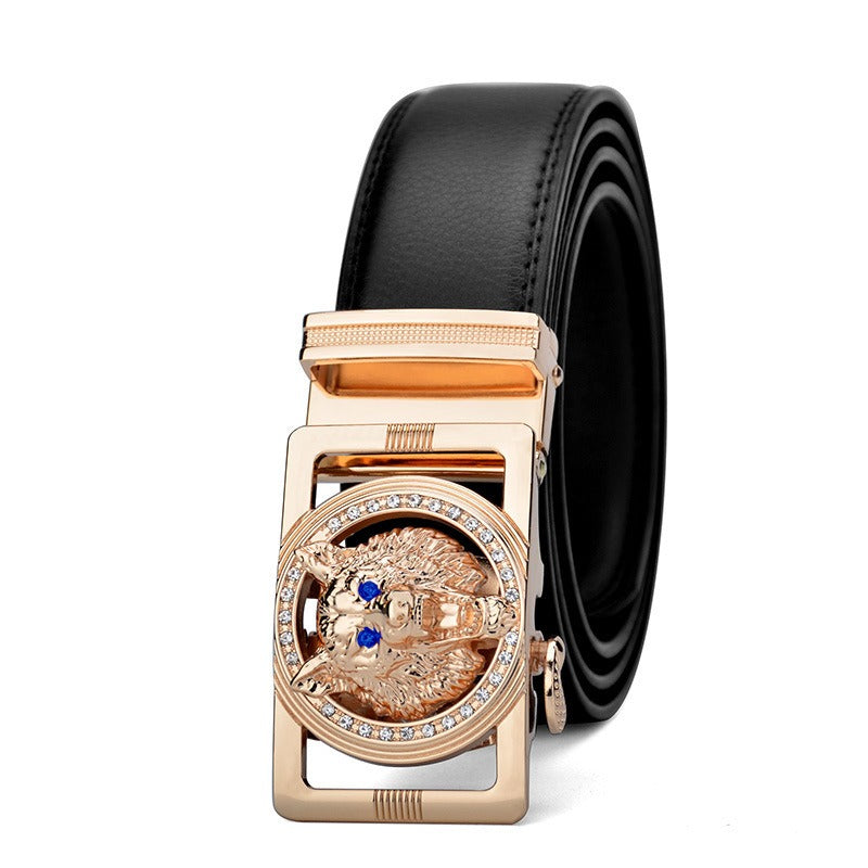 Wolf Head Leather Belt with Automatic Buckle for Harajuku Style - Image 9