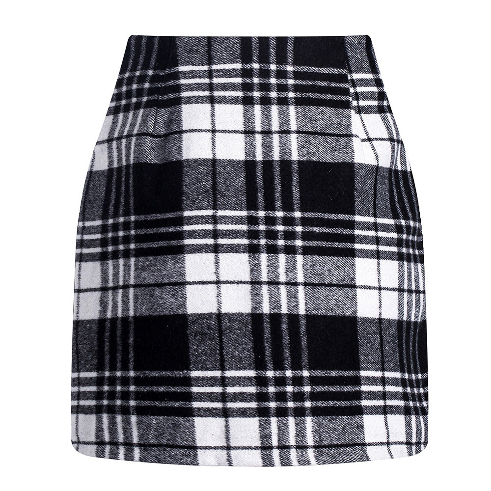 Women's High Waisted Plaid Pencil Skirt Harajuku Street Fashion - Image 3
