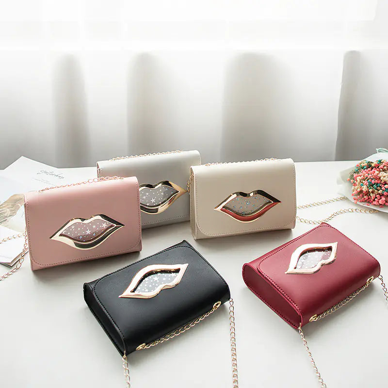 Lips Phone Bag with Chain Strap Crossbody Purse