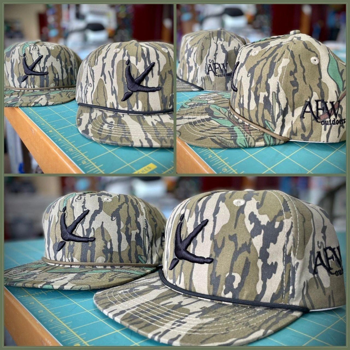 Old Rope Hat Green Leaf Mossy Oak w- Turkey Tracks