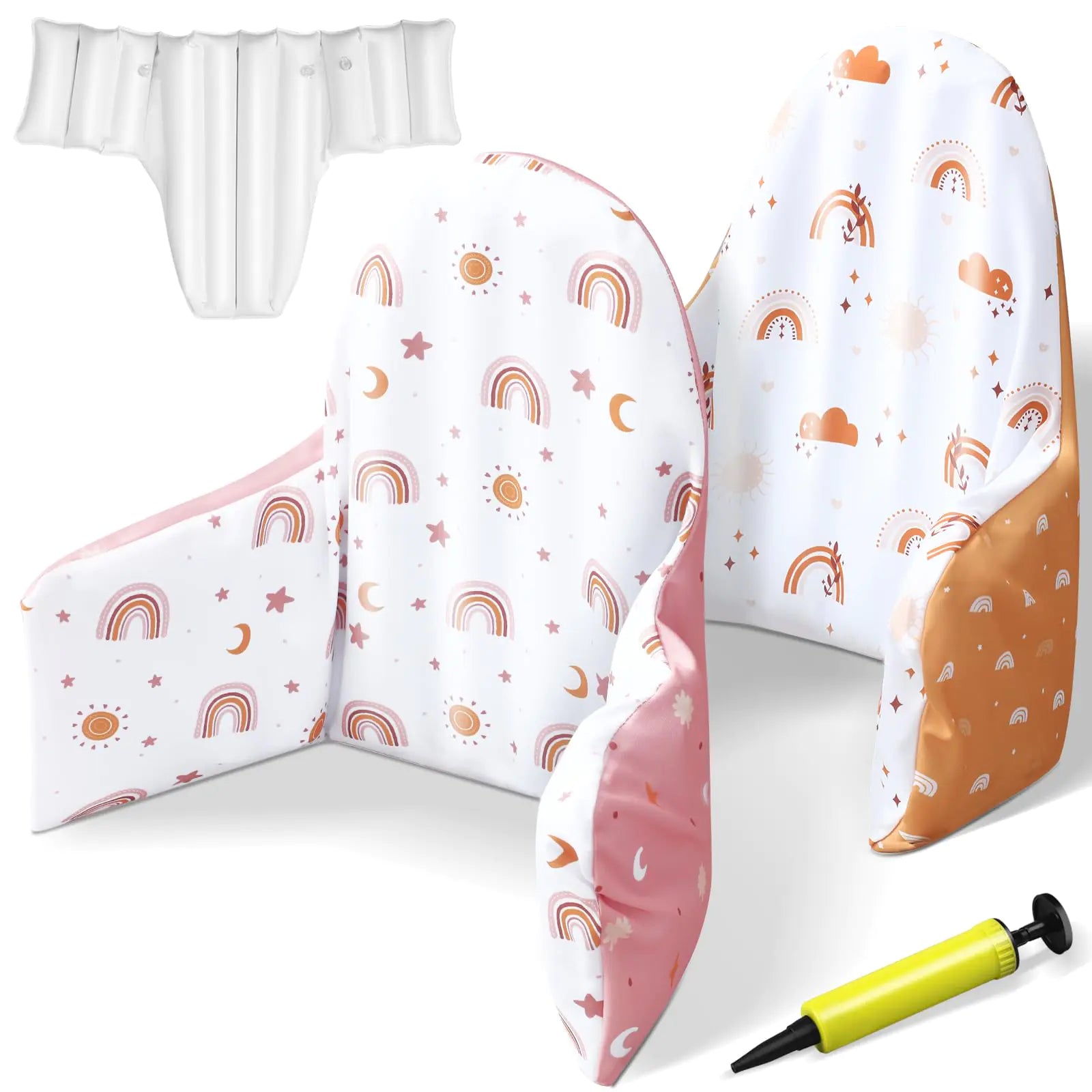 SmoothNovelty 3 Pcs High Chair Cushion Compatible with Antilop IKEA High Chair 2 Pcs Boho Rainbow Style High Chair Covers with an Inflatable High Chair Cushion for Boys Girls