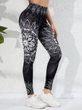Watercolor Print High-Waist Butt-Lifting Yoga Leggings