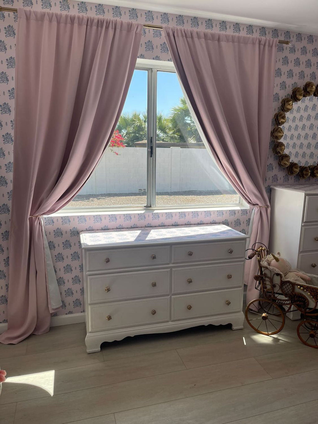 Freya Floral Removable Wallpaper in Pink and Blue