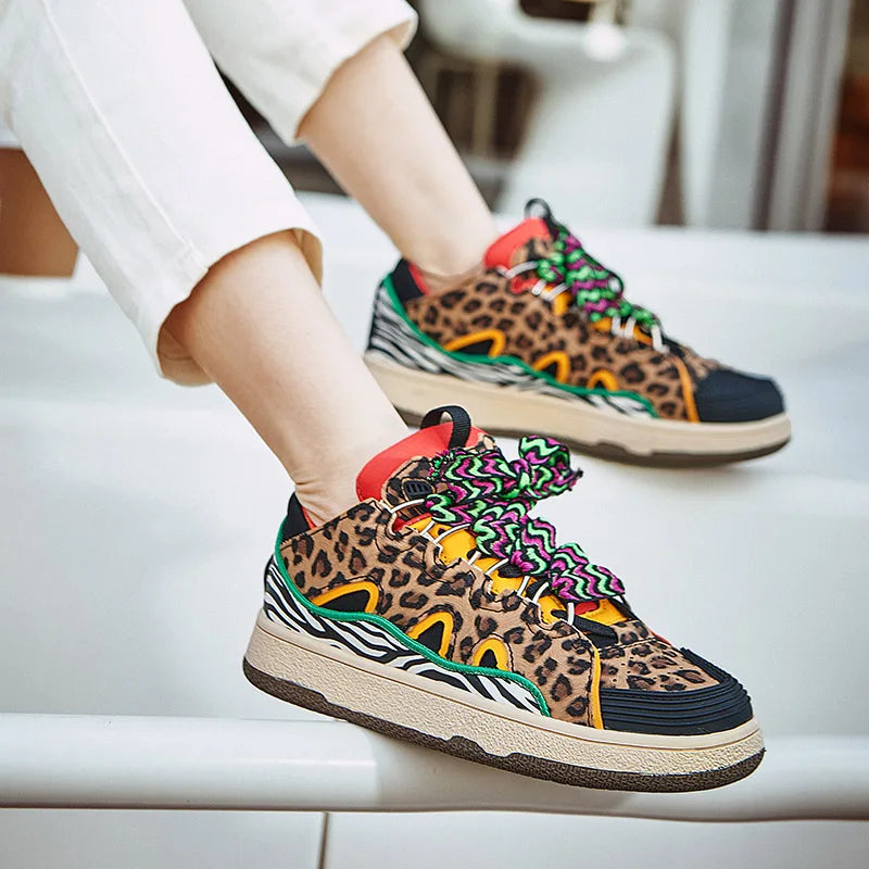 Women's Leopard Print & Zebra Platform Fashion Sneakers - Image 2