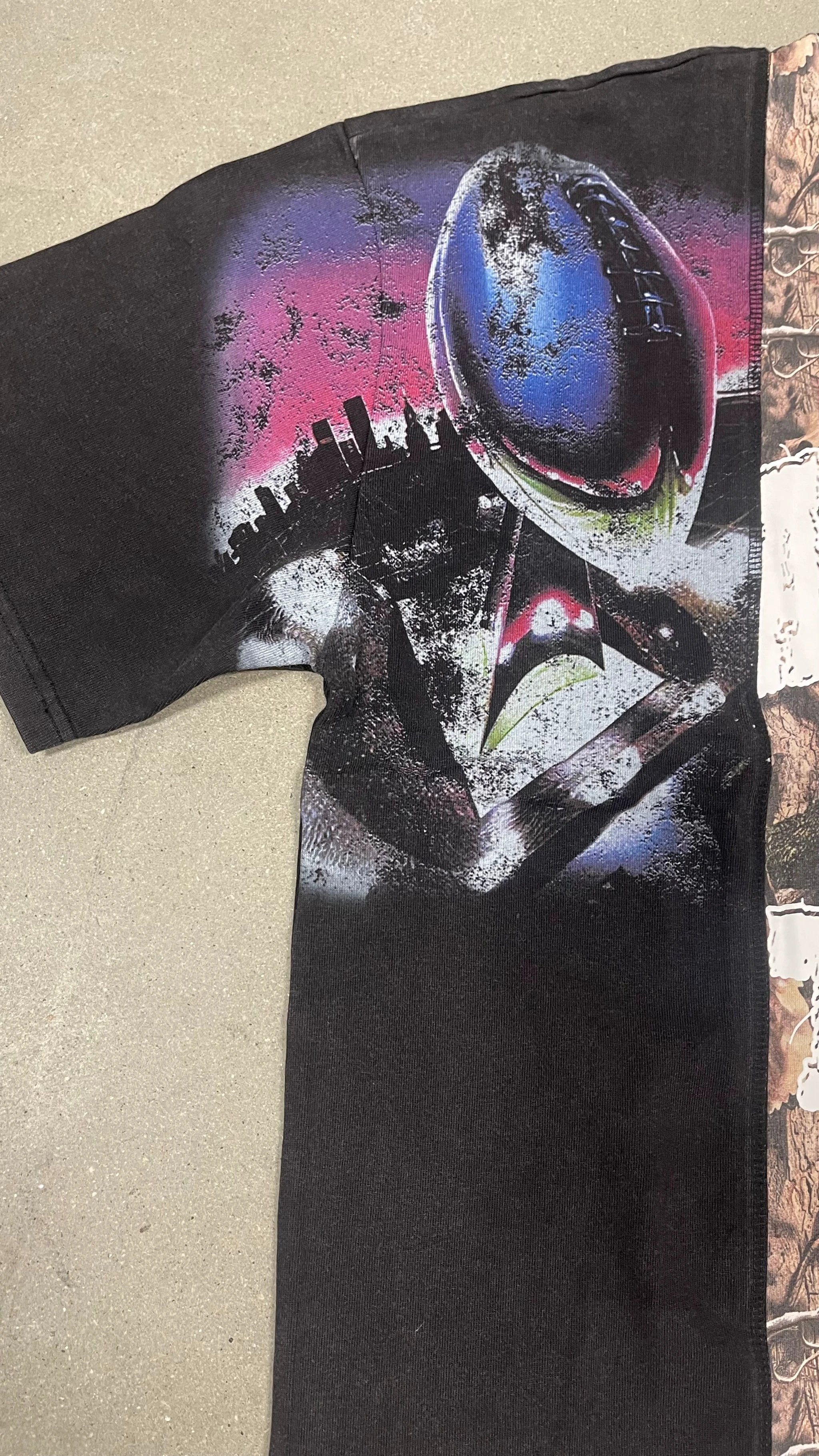 Heavyweight Camo Panel Cropped Boxy Tee Streetwear Graphic Top - Image 4