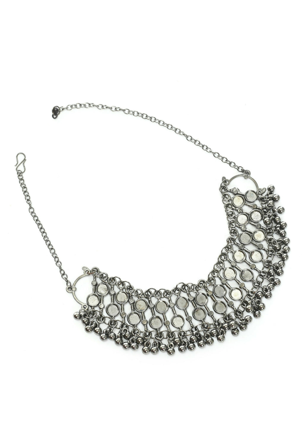 Edgy Black-Plated Brass Statement Choker Necklace