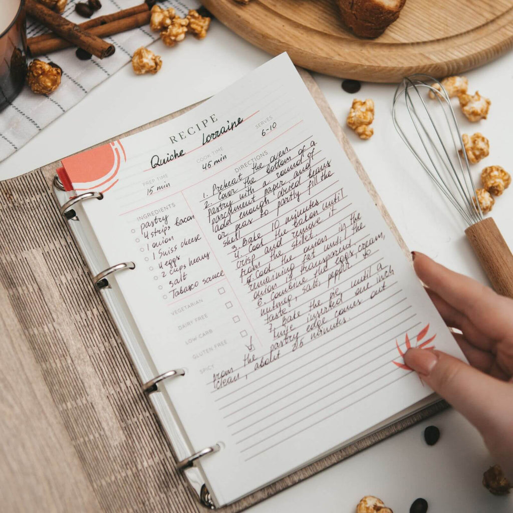 Extra Paper Refill Pack for Personalized Wooden Recipe Book