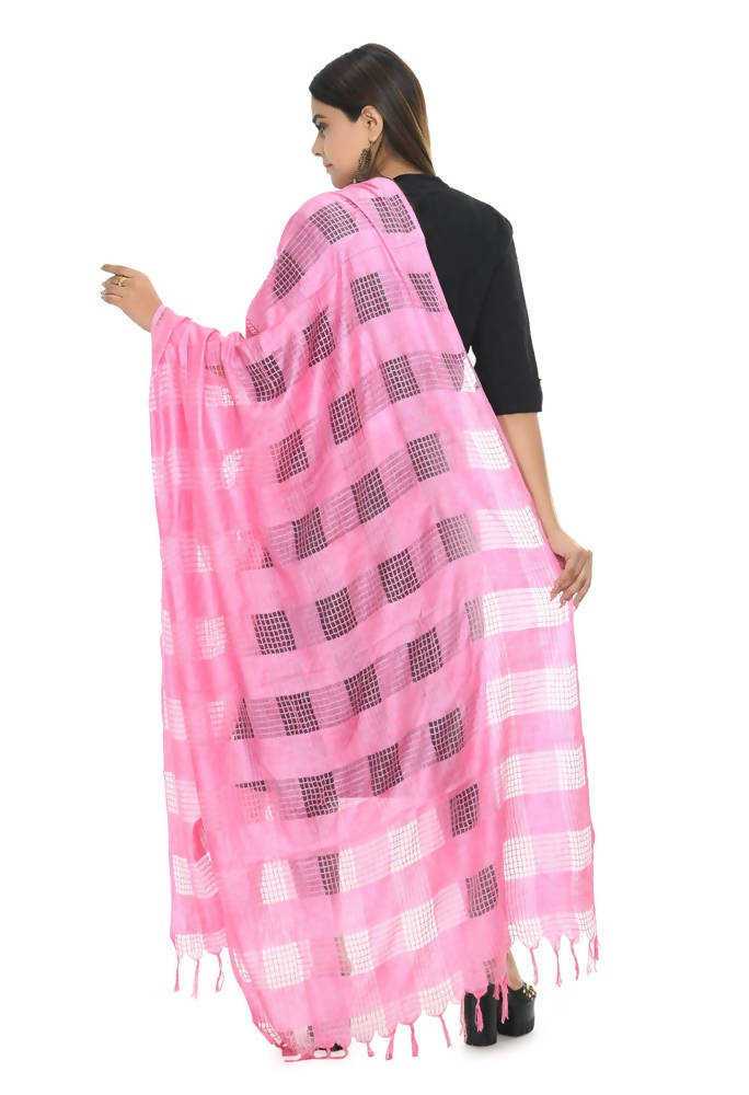 Baby Pink Window Dupatta for Kids - Soft Cotton Traditional Accessory