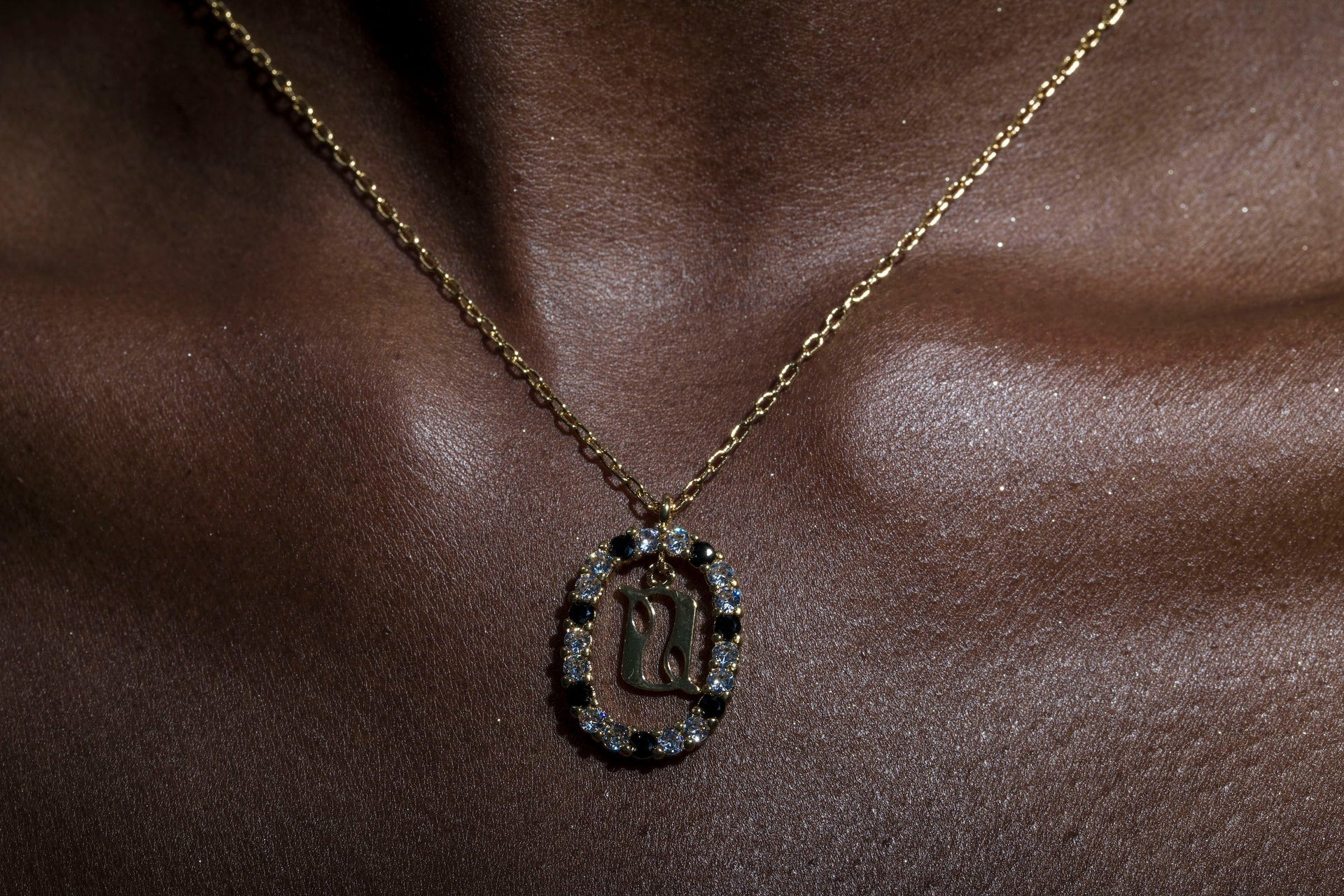 Armenian Alphabet Initial Necklace – Gold-Plated with Zircon