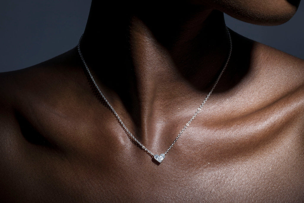 AC Heart Necklace with Gemstone
