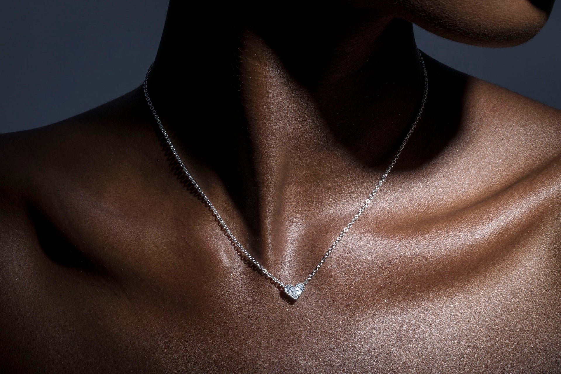 AC Heart Necklace with Gemstone