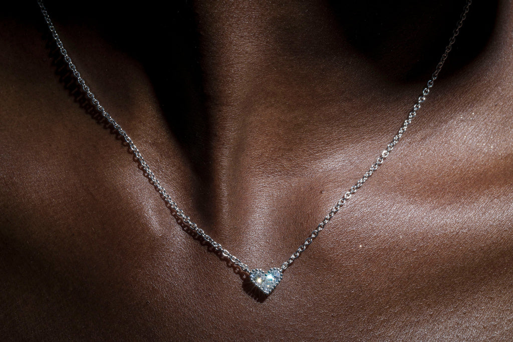 AC Heart Necklace with Gemstone