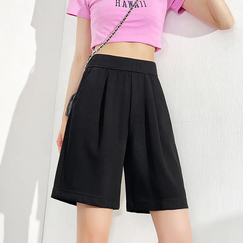 Women's High Waist Wide Leg Shorts Summer Casual Bottoms - Image 21