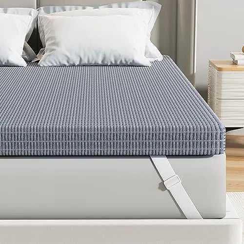 Firm Memory Foam Mattress Topper Full Size - Upgrade 4 Inch Charcoal-Infused Bed Topper for Back Pain Relief Dual-Sided Firmness CertiPUR-US Certified Removable Cover