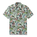 Men's 1930s style vintage tropical Hawaiian shirt with toucan and floral print.